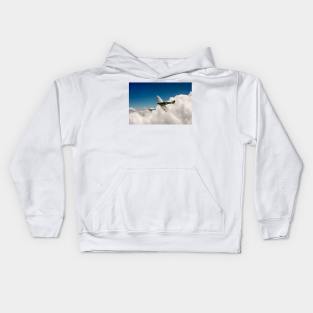 Squadron Spitfires Above Clouds Kids Hoodie